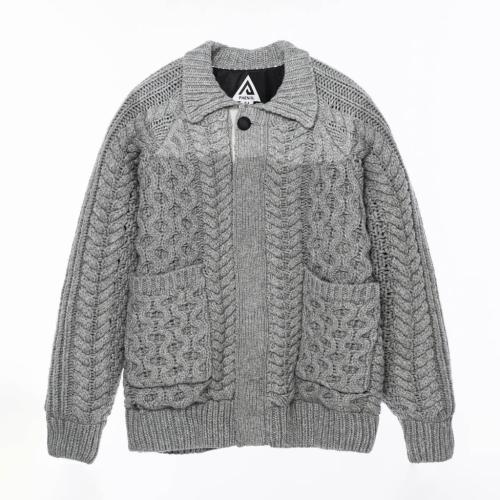 PHENIX AERO STILL MERINO WOOL GRADATION KNIT CARDIGAN