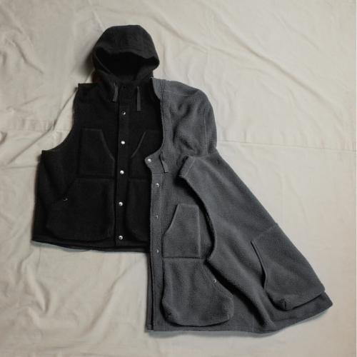 GU×ENGINEERED GARMENTS フリースフーデッドオーバーサイズベスト