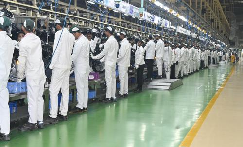 HMSI第二工場の二輪車生産ライン