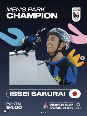 【WSTローマ2026パーク】櫻井壱世が男子日本勢で歴史的初優勝！長谷川瑞穂は史上最高得点V、開心那3位