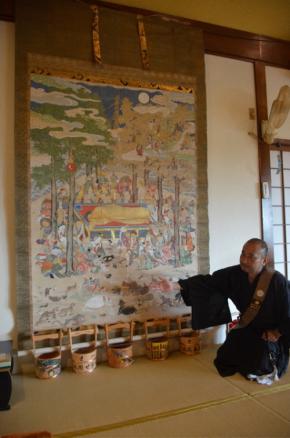 涅槃図に「ハート形の瞳」描かれた猫　京都の寺院が修復へCF募集