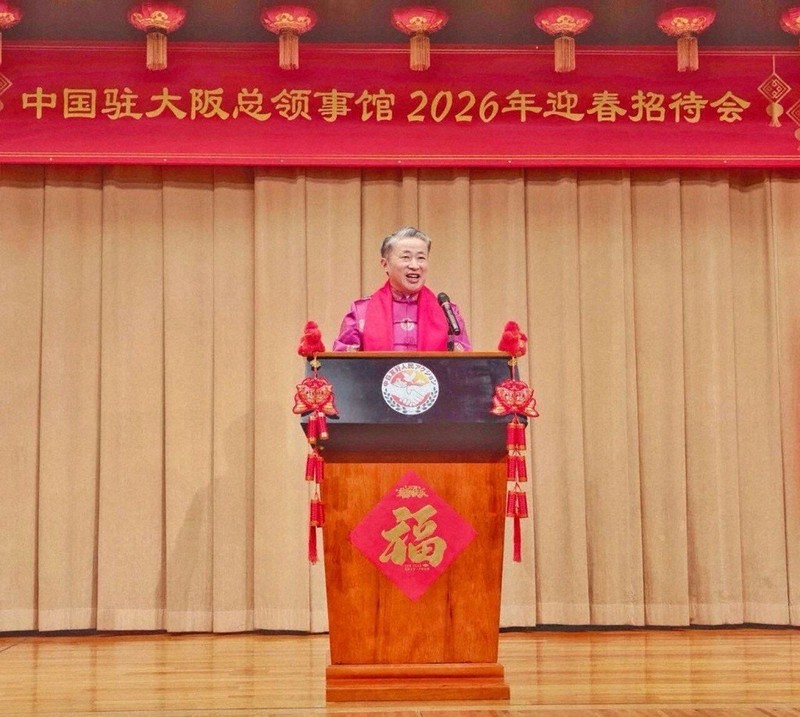 「首斬る」発言の中国大阪総領事が公の場に　日本に「行動」呼びかけ