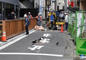 JR横浜駅西口の道路陥没が復旧　交通規制を解除