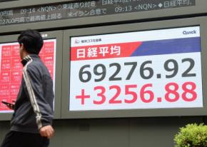 日経平均、初の6万9000円台 米イラン合意で一時3600円超高