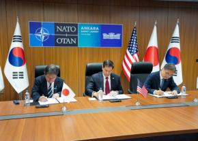 日米韓外相が会談 中国発射ミサイルの懸念共有、結束強化で一致