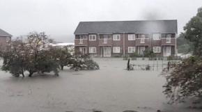 「まるで海のよう」 一変した富山・氷見の景色 大雨特別警報
