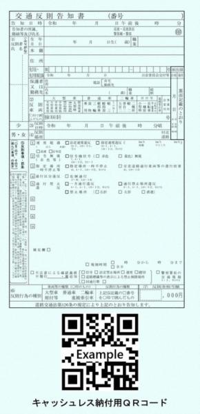 交通反則の青切符、キャッシュレス支払い可能に　27年7月から