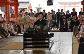 広島・厳島神社で献茶祭 茶道・上田宗箇流の門弟ら400人集う