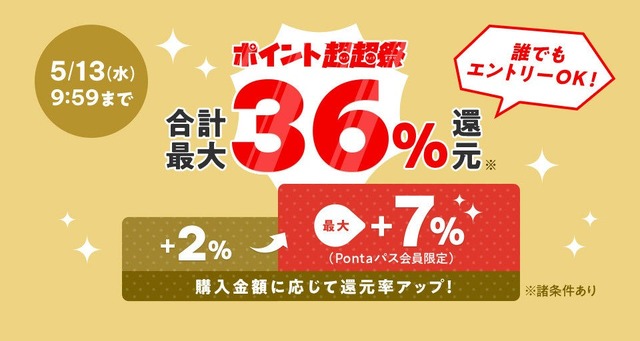 au PAY マーケット「ポイント超超祭」で最大46%還元＆家電・グルメが最大50%割引