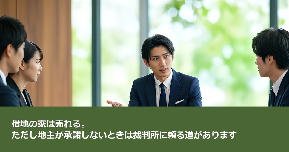 借地の家は売れる。ただし地主が承諾しないときは裁判所に頼る道があります