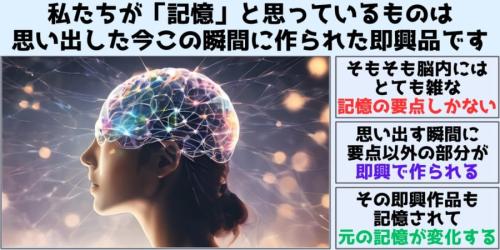 私たちが「記憶」と思っているものは「今」作られた即興品