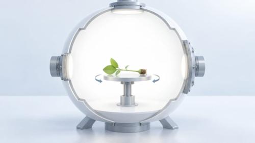 重力と光の感知を止めた「球」の中で、木は立ち直った