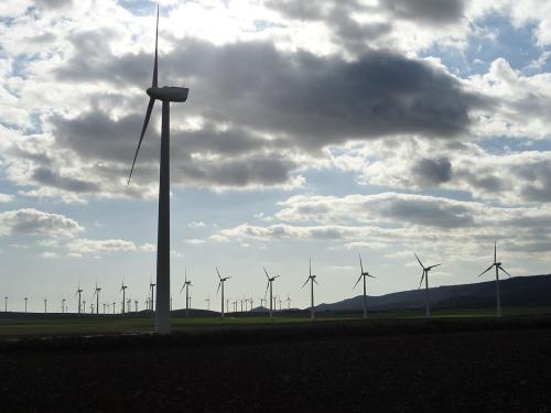 スペイン・アンダルシア地方の風力発電所です。研究の舞台と同じスペインにある発電所の一つです。