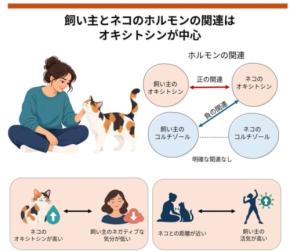 飼い主の「愛情ホルモン」が多いほど、ネコも多いと判明