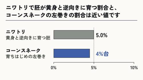 ニワトリの「逆向き」とヘビの左巻き