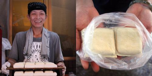 台湾の石碇で、料理人が豆腐を作っているところです。豆腐は、使う水が最も少ない部類に入った植物性の食品の一つです。