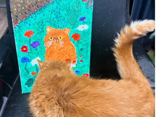 イラストと猫