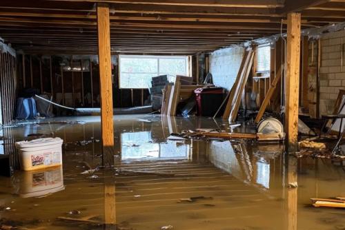 洪水被害にあった建物