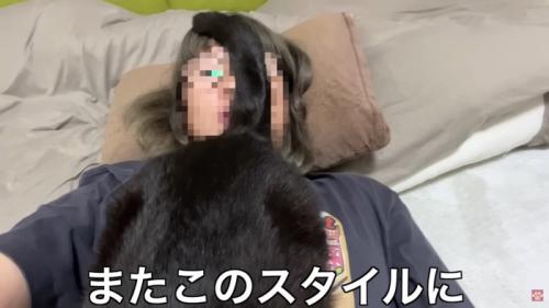 再度尻つけスタイルに戻るくろまめちゃん