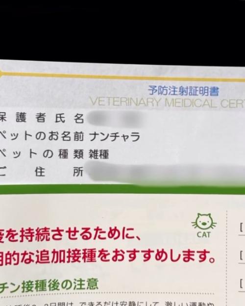 予防接種証明書