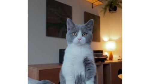 室内にいる猫