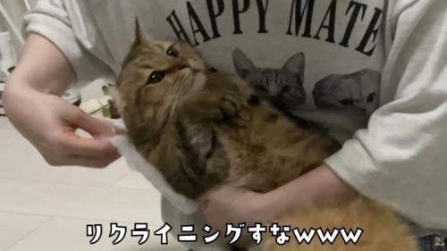 リクライニングする