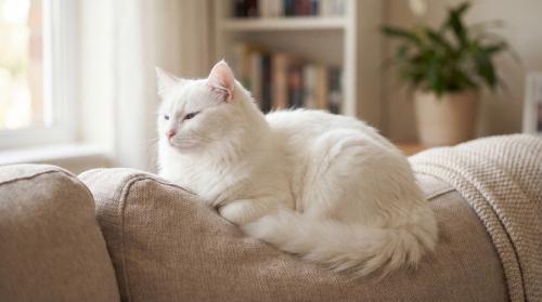 ソファに座る猫