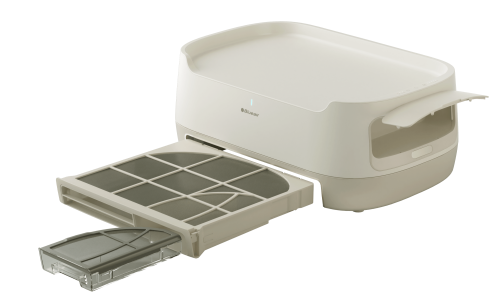 猫の寝るところが空気清浄器、一石二鳥にもほどがある