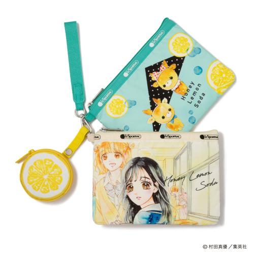 「りぼん×レスポートサック」『ハニーレモンソーダ』コレクション Wristlet Pouch W/Charm（3点セット）