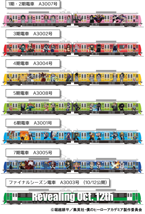 「ヒロアカ×静岡鉄道」コラボ企画第2弾 shizuoka rainbow trainsコラボラッピング