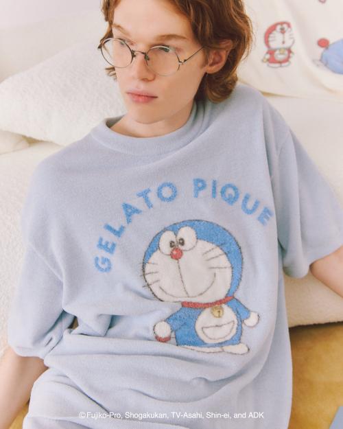 「ドラえもん×ジェラート ピケ」【メンズ】ジャガードプルオーバー&ハーフパンツセット
