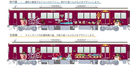 「星のカービィ×阪急電鉄」ラッピング列車「カービィ号」
