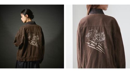 「ディズニーヴィランズ×ベルメゾン」ユニセックスブラウンデニムジャケット「ライオン・キング/スカー」