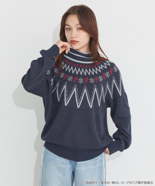 「ヒロアカ×earth music&ecology Japan Label」轟焦凍 イメージ ニットプルオーバー