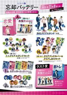 TVアニメ『忘却バッテリー』×くじラック 賞品ラインナップ