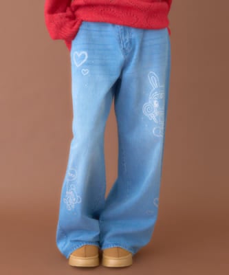 「ナルミヤキャラクターズ POP UP SHOP」Mi-je×ベリエちゃん ラインストーンデニムパンツ