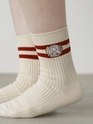 「ONE PIECE×靴下屋」CHOPPER'sコラボ 刺繍2本ラインソックス