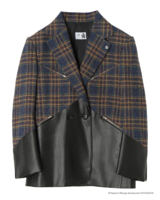 「NANA × ADDIXY」LEATHER CHECK JACKET