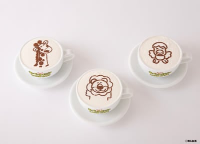 「たべっ子どうぶつLAND CAFE」どうぶつさんのホッとカフェラテ