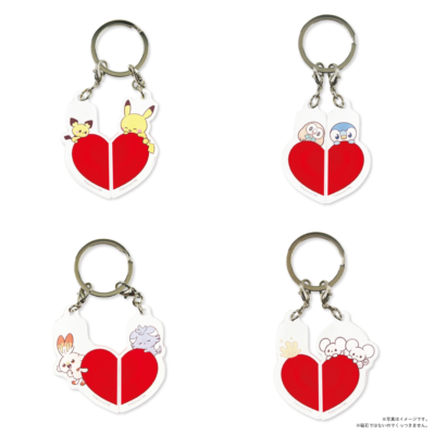 「ポケピース POP UP STORE by VILLAGE VANGUARD」ハート2連アクリルキーホルダー 