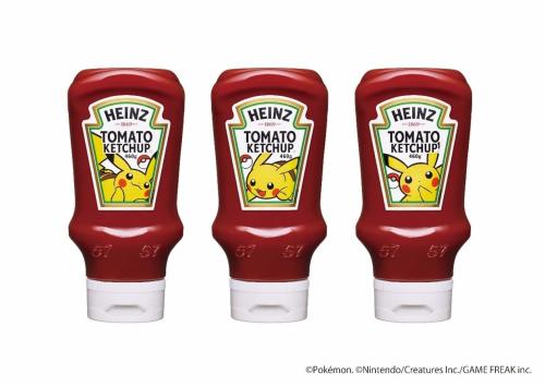 ピカチュウ×ハインツ 逆さボトルケチャップ 3種デザイン