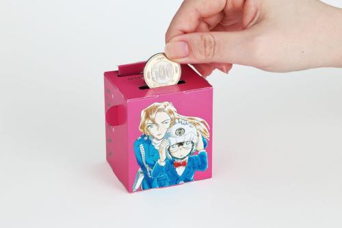 『名探偵コナン』貯金箱 正面 コナンと萩原千速のイラスト