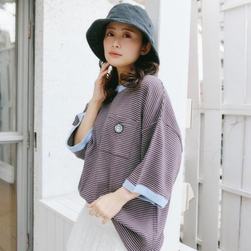 ちいかわ ビッグシルエットポケットTシャツ COFFEE 着用イメージ