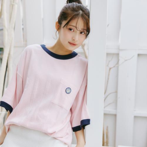 ちいかわ ビッグシルエットポケットTシャツ FLAMINGO 着用イメージ