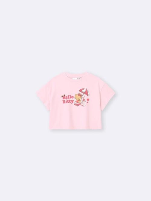 GU×サンリオキャラクターズ KIDS GIRLSグラフィックT ハローキティ