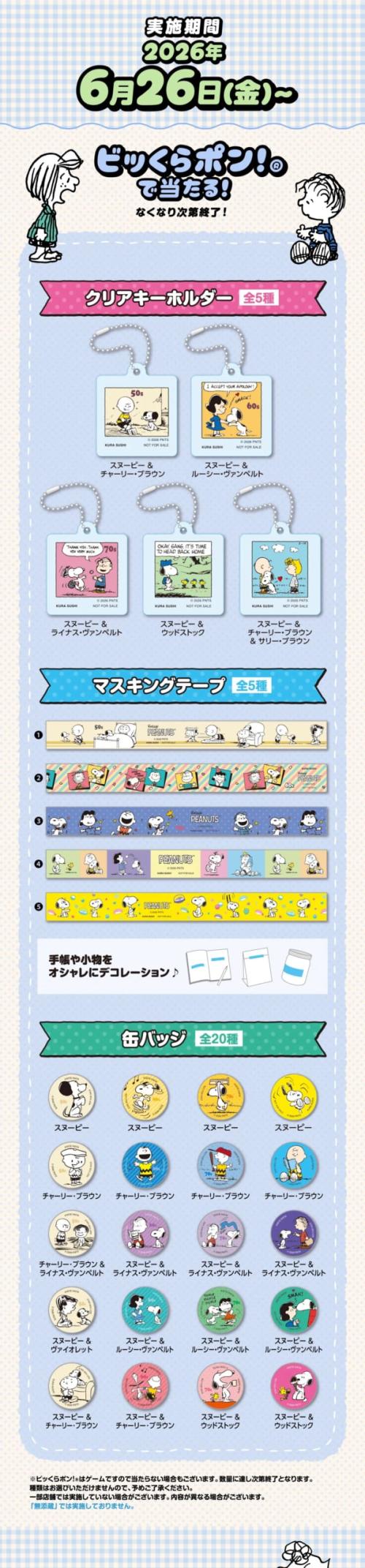 くら寿司PEANUTSコラボ ビッくらポン限定グッズ