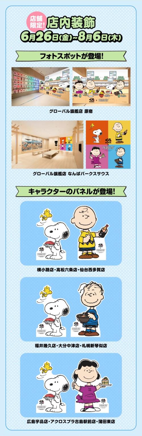 くら寿司PEANUTSコラボ 店内装飾