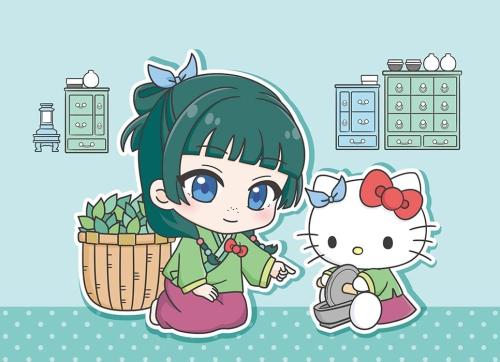猫猫×ハローキティ ミニキャラコラボイラスト