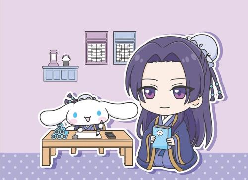 壬氏×シナモロール ミニキャラコラボイラスト