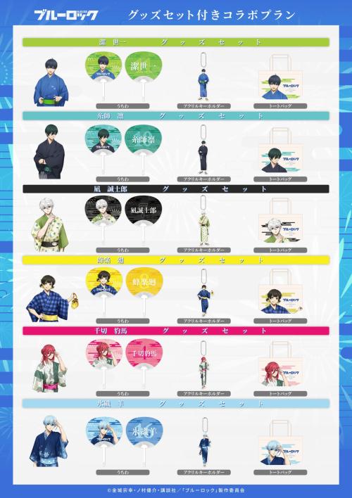 ブルーロック浴衣コラボプラン限定特典 うちわ トートバッグ アクリルキーホルダー